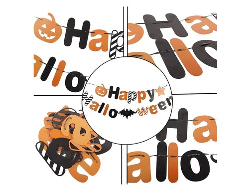 Happy Halloween Party Banner. Decoration.Reusable bunting. - Picture 16 of 26
