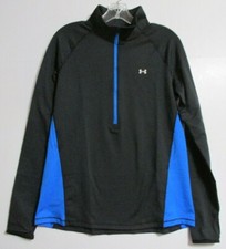Women's Under Armour UA ColdGear 1/2 Zip Fitted Running Jacket Black/Blue Large