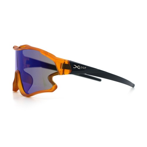 Kids Size Boys Xloop Shield Color Mirror Plastic Wrap Around Sport Sunglasses - Picture 25 of 43