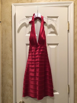 bcbg red halter dress Mini - Size 0 neckline_Thick Straps