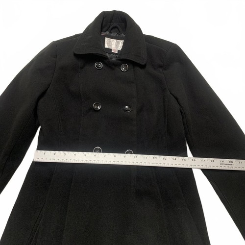 Xhiliration Women’s Size Medium Black Double-Breasted Peacoat - Picture 4 of 15