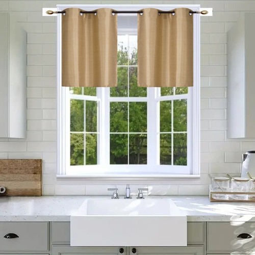 2 SHORT GROMMET PANELS WINDOW CURTAINS FOR ANY ROOM 24" OR 36" LENGTH SEMISHEER - Picture 14 of 54