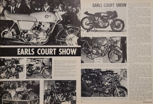 Earls Court Show 1967 artículo 3p AJS Greeves Seeley Norton Atlas Ducati 350 - Imagen 2 de 2