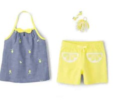 NWT Gymboree Girls Citrus  Sunshine Shorts Tank Hair Accessories 8 NEW