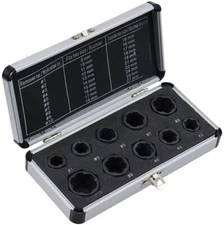 10pcs Damaged Lug Nut Lock Remover Twist Socket Set Screw Extractor Tool 9-19mm