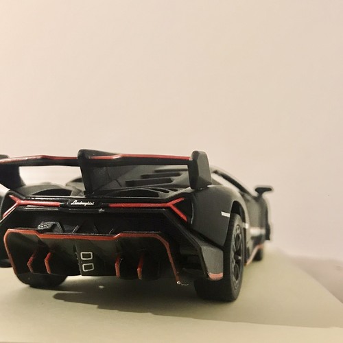Lamborghini Veneno Matte Black Toy Car Model Kinsmart 1/36 Scale Diecast Metal - Picture 8 of 11