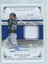DAVID DAHL 2017 NATIONAL TREASURES JERSEY AUTO #D 31/99