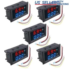5pcs DC 100V 10A Voltmeter Ammeter LED Dual Volt Amp Meter Voltage Current Gauge