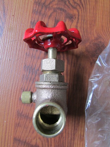 Plumbing Stop Valve with Drain. brass 1/2" Solder ends - Picture 3 of 6