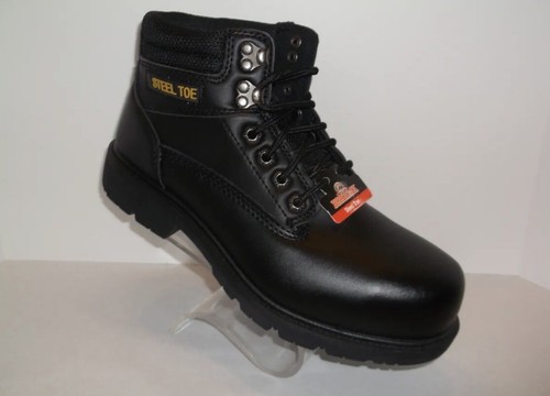 Brahma Men's Gus Steel Toe Work Boots Black 7 1/2 Wide Width Lace Up New - Picture 3 of 8