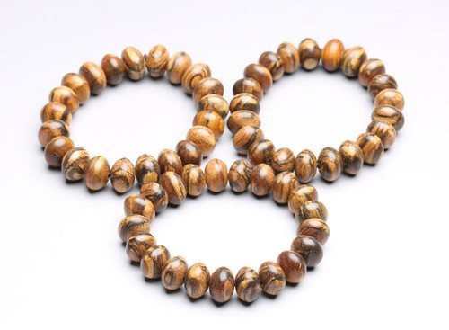 Flowers Nanmu Wood Abacus Beads Tibetan Buddhism Amulet Bracelet - Picture 5 of 5