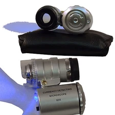 60X Magnifying Magnifier Microscope Jeweler Eye Jewelry Loupe Loop Led Light Len