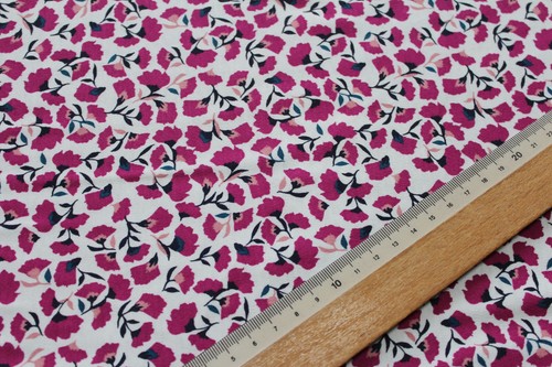 1 Lfm Jersey 3,80€/m² reine BIO-Baumwolle, Interlock geblümt C11 - Bild 2 von 2