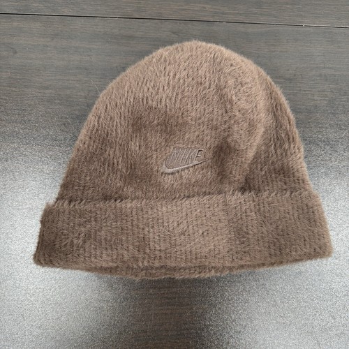 Nike Womens Peak Beanie Baroque Brown Fuzzy Sock Hat Cap OSFM NWT