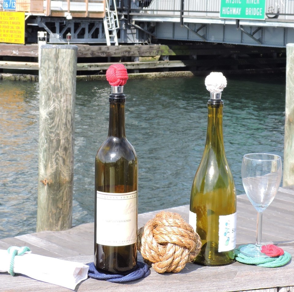 White Nautical Bottle Stopper Hand Tied Cotton Rope Ball Knot | eBay