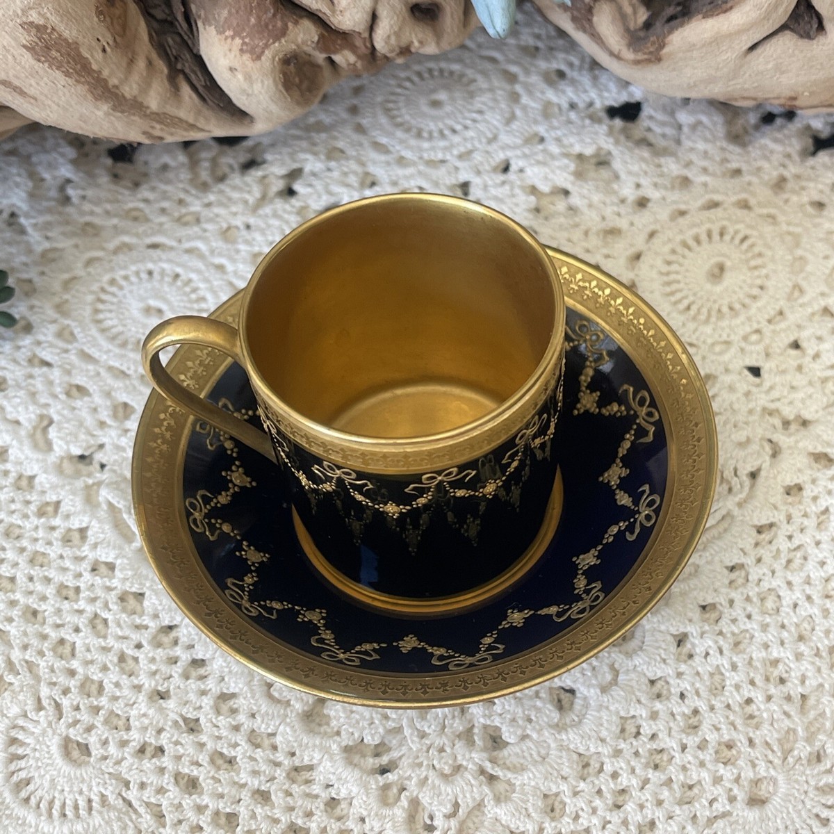 Limoges PARTHENON プレート 皿 ネイビー&ゴールド Navy Gold