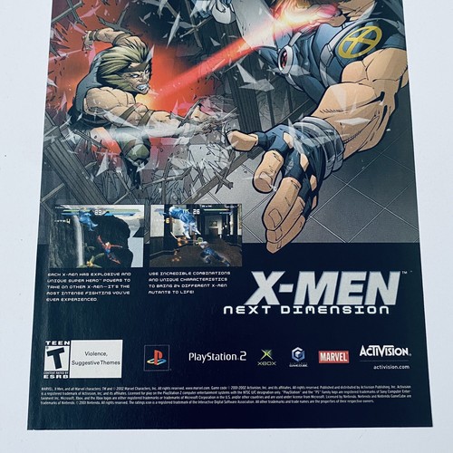 X-Men Video Game Promo Poster PS2 Xbox Marvel Retro Gaming Rare Print Ad 2000s - Picture 4 of 5