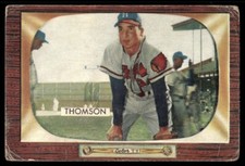 1955 Bowman Baseball Card Bobby Thomson Milwaukee Braves #102 G-VG