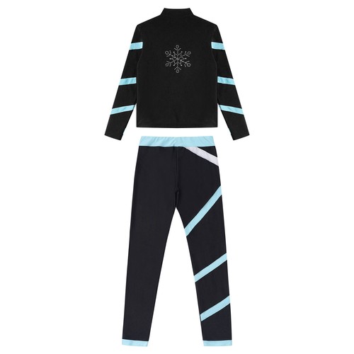 Kids Girls Tracksuit Zipper Front Sportwear Long Sleeve Sweatsuit Yoga 2 Piece - Picture 47 of 58