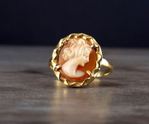 Ring Gold 585 Achat Gemme 17,7 mm - nostalgisch schön & zauberhaft Vintage
