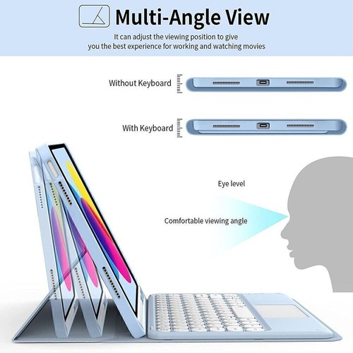 For Samsung Galaxy Tab A9+ S9 EF S8 S7 S6 Lite Touchpad Keyboard Case with Mouse - Picture 10 of 45