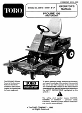 Toro Proline120 Operators operation owners Manual BOOKLET original reproduction
