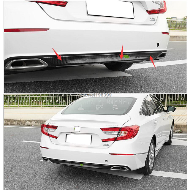ABS Carbon Fiber Rear Bumper Cover Trim Molding For Honda Accord 2018