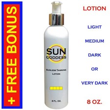 SUN GODDESS - Sunless Self Tanning Lotion - 8 oz  Mitt, Gloves  Tanner Best 