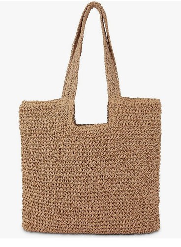 Straw Beach Tote Bag: Large Summer Boho Woven Bag - Rattan Handmade - CoziOffi