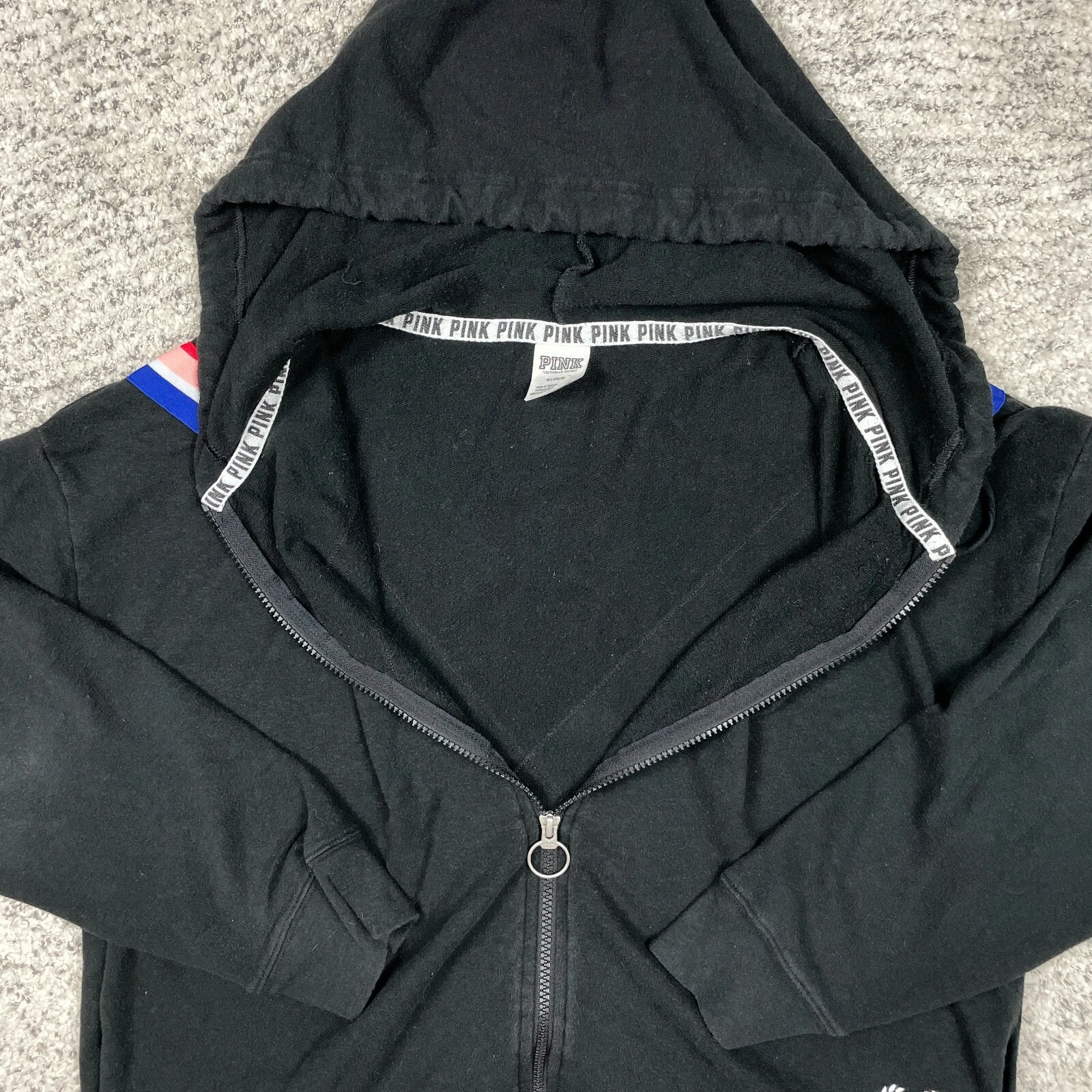 UNDERCOVER Felpa con cappuccio ROSA Victorias Secret donna maglione medio *CERNIERA ROTTA*