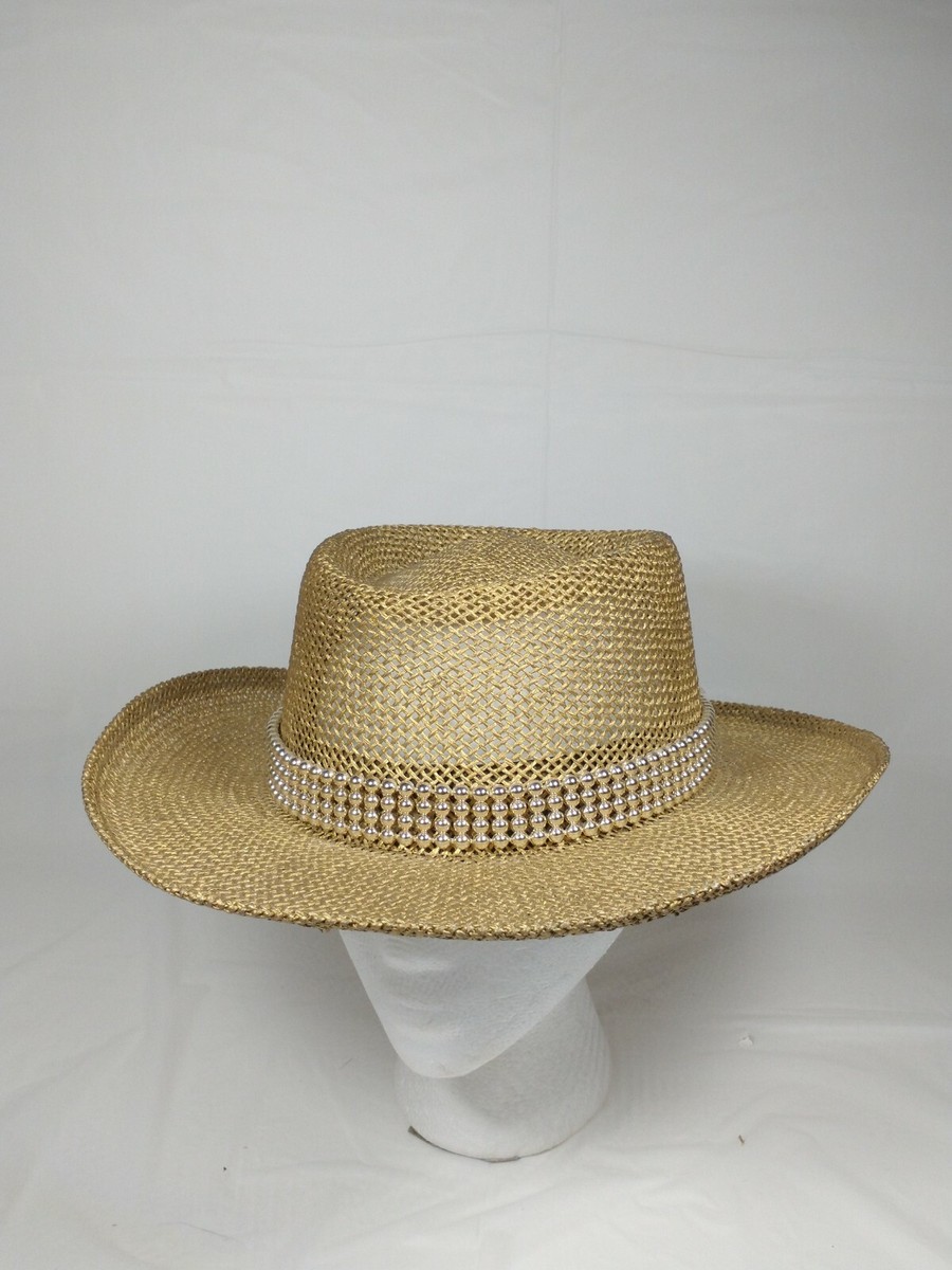 Vintage Carole Freed for Le Petite Chapeau Fahionable Straw Hat Size Medium Vintage Carole Freed for Le Petit Chapeau Straw Hat w/Black  main image 3