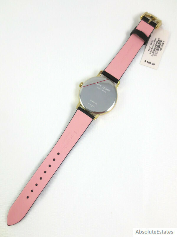 NEW Kate Spade Metro Zebra Gold & Black Leather Watch  display picture 3