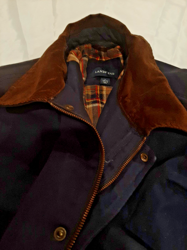 Lands End Denim Flannel Lined Barn Chore Coat Jacket Size L 42-44 - Picture 15 of 15