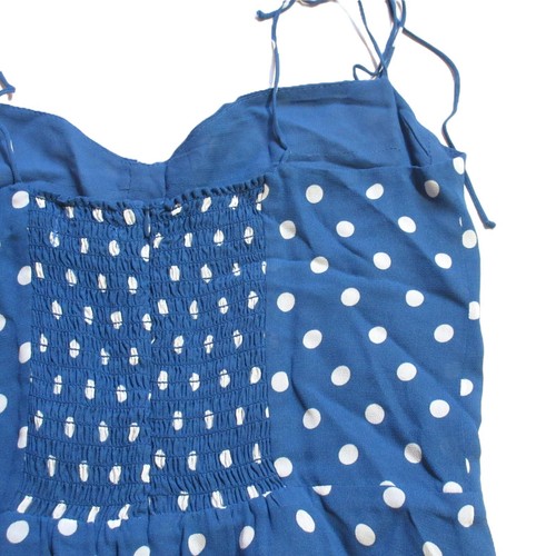 NWT Reformation Juliette Midi in Lazuli Blue Polka Dot Tie Straps Dress 8 - Picture 5 of 8