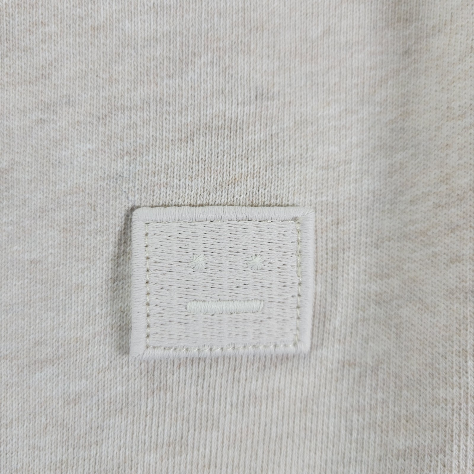 ACNE FAIRVIEW FACE BOX PATCH BEIGE PULLOVER 100% … - image 3