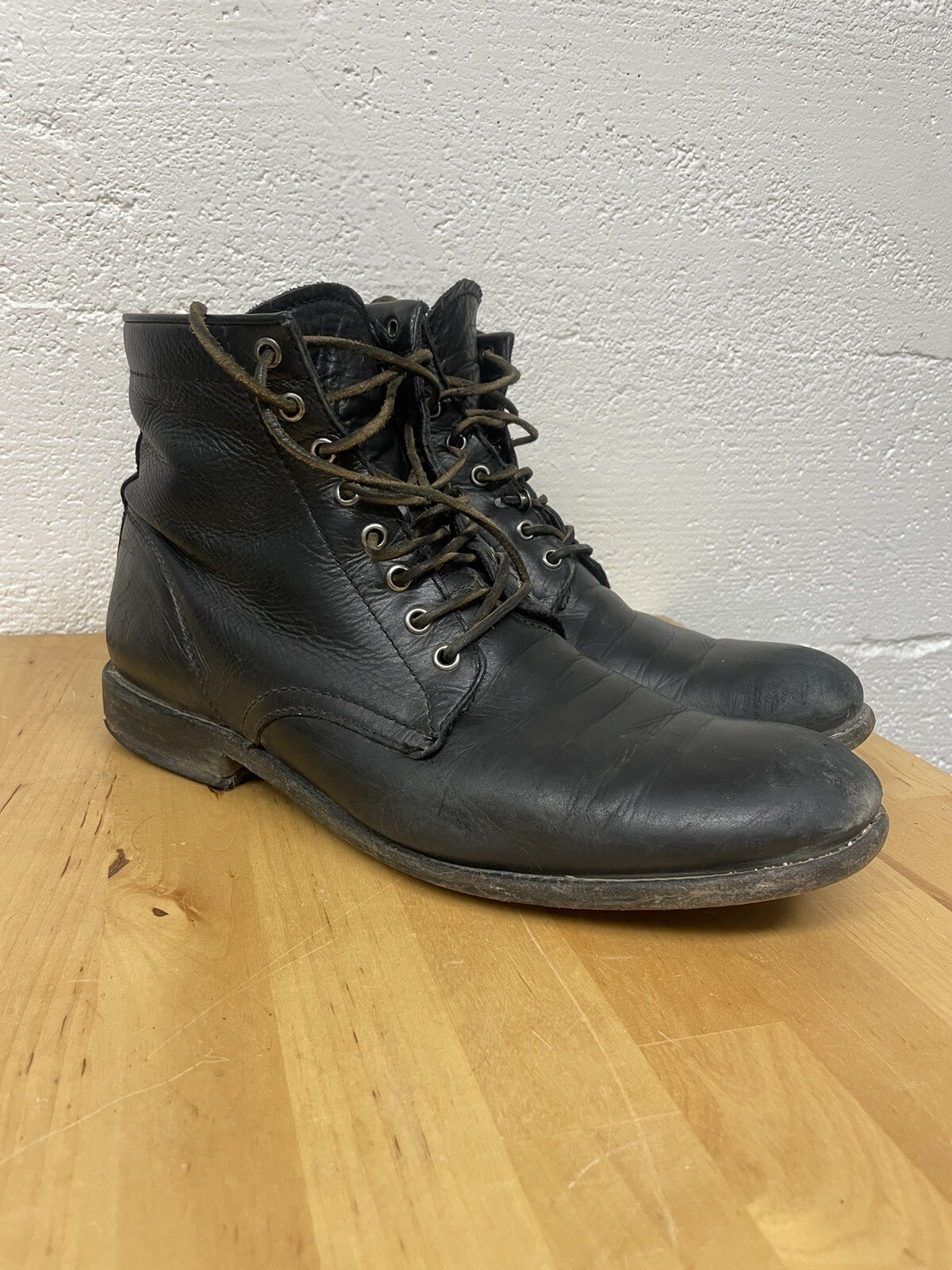 Vintage Frye Tyler leather laceup Combat / Paratrooper boots Sz 12 D