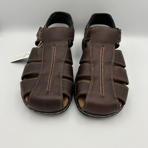 Dr. Scholl’s Mens Brown Memory Fit Foam Leather Sandals Size 12M Self Fastener - 第 7/12 張圖片