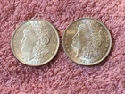 MORGAN SILVER DOLLAR COINS LOT OF 2  UNC. 1921 NICE HEAVY SILVER COINS LOT # 19