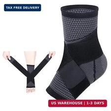 Ankle Brace for Men Women Adjustable Ankle Support Compression Sleeve - L