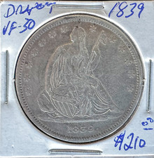 1839 Seated Liberty Half Dollar - With Drapery Variety