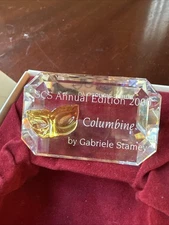 Swarovski Crystal 2000 SCS Annual Edition Columbine Plaque Gabriele Stamey Box