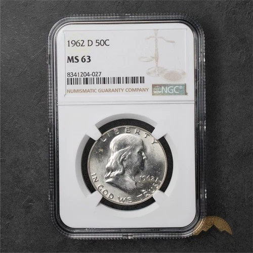 1962-D Franklin Silver Half Dollar 50c - NGC MS63 - Denver