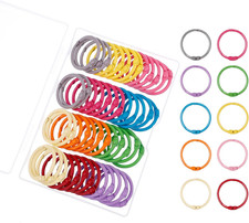 50PCS Metallic Binder Rings 1 Inch Colorful Loose Leaf Rings for Index Cards, Me