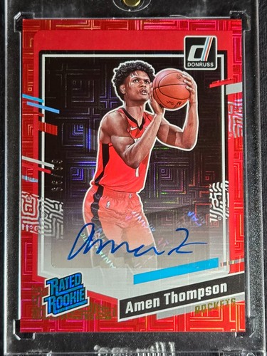 2023-24 Panini Donruss Amen Thompson #253 Red Choice /99 SP RC Auto Color Match