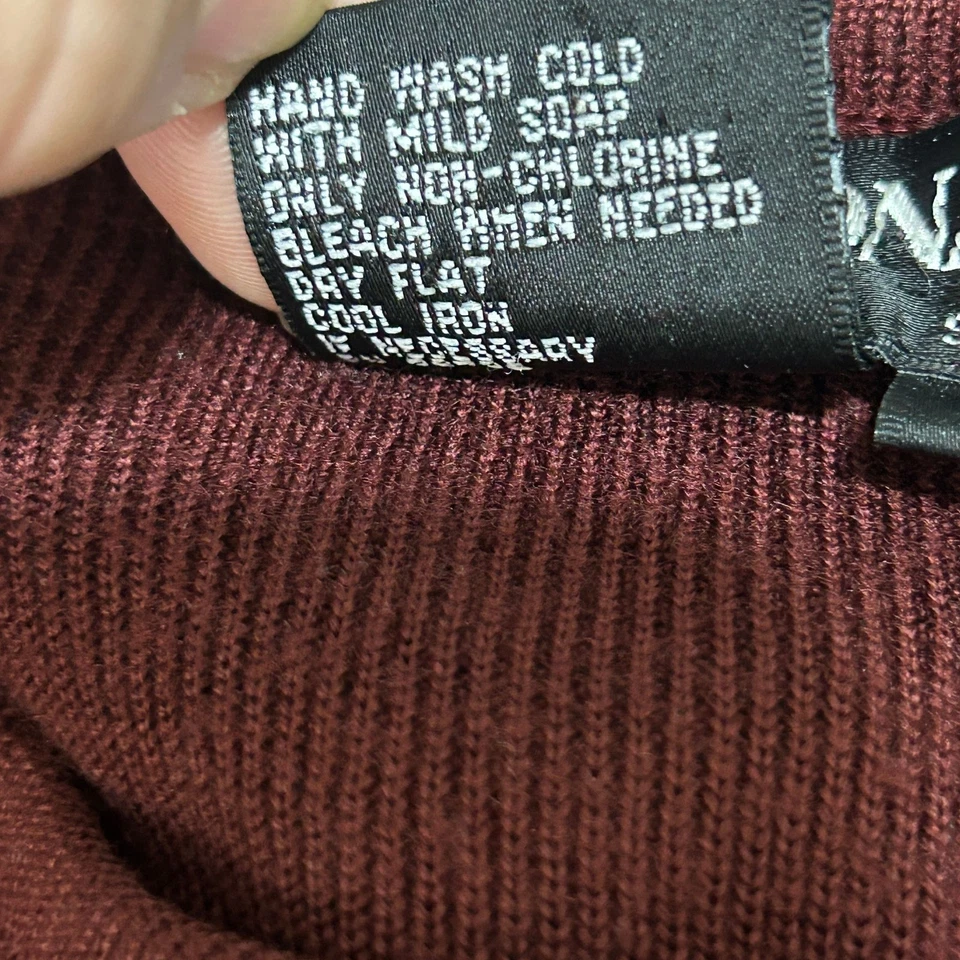 Nina Leonard Sweater Womens M Burgundy Black Floral Long Sleeve Crew Neck Tunic - Image 3 of 4