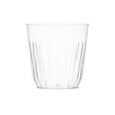 40 x Whisky Tumblers Clear Plastic Fluted 8 oz Cups Party Wedding Catering Event