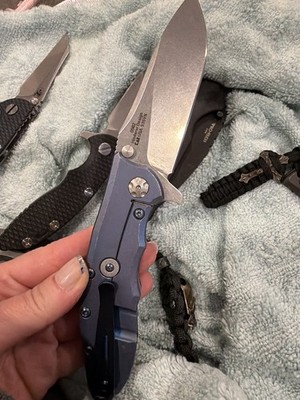 Zero Tolerance Pocketknife M390 Frame Lock Drop Point Gray Metal Handle