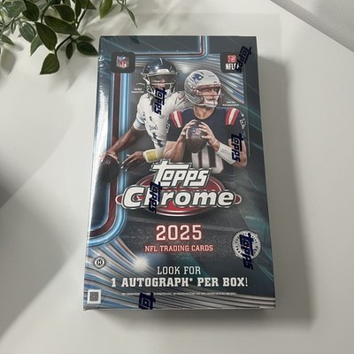 2025 Topps Chrome NFL Hobby Box Trading Cards Sealed In Hand Fast Shipping  