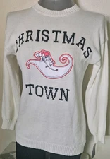 Disney Tim Burton Nightmare Before Christmas Town Zero Ghost Sweater  Large