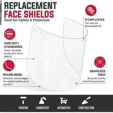 Replacement Clear Face Shields, Polycarbonate Visor for Safety Headgears